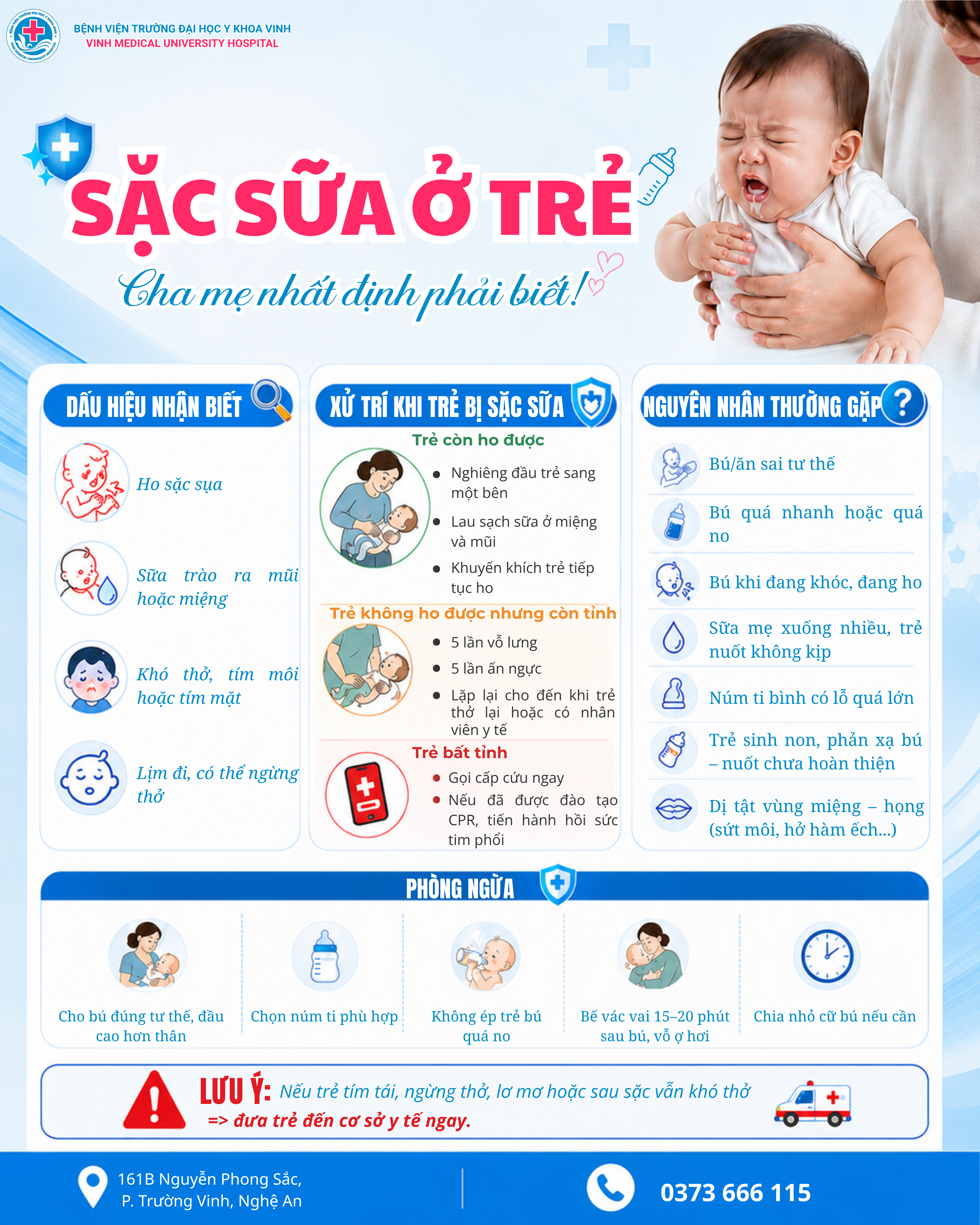 Sặc sữa ở trẻ: Nguyên nhân, dấu hiệu nhận biết, cách xử trí và phòng ngừa cha mẹ cần biết